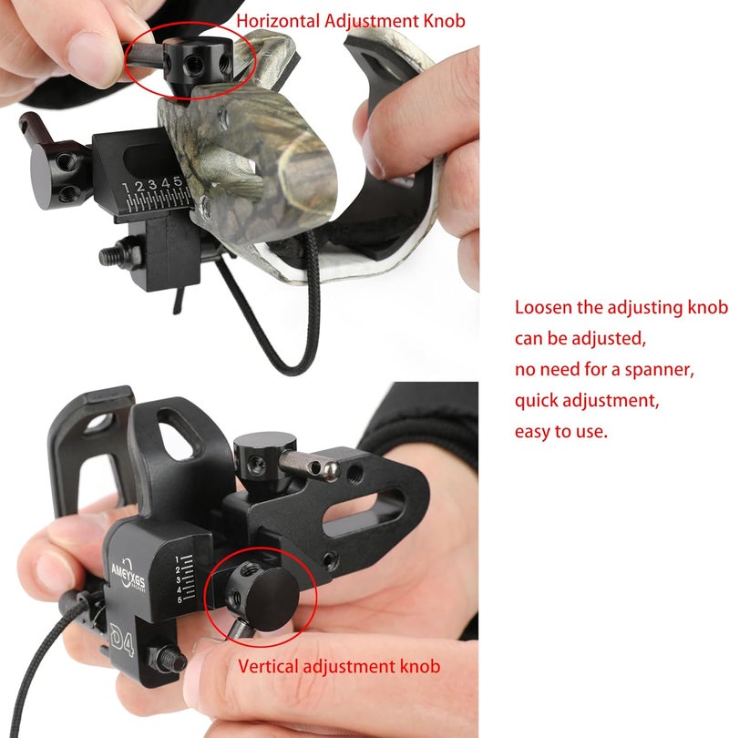 limaity Drop Away Arrow Rest for Compound Bow Right Hand No Spanner Required Four-Way Adjustable Quick-Adjustment Knob Full Containment Cable Activated - Image 2